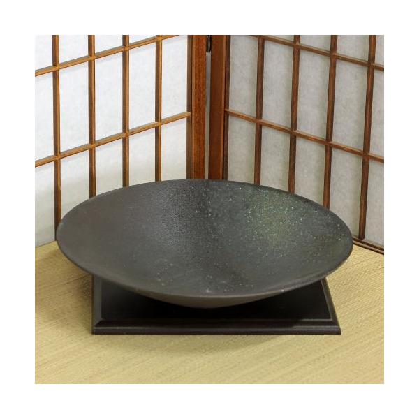1点物 水盤 いぶし ソリ 丸 12号 花器 池坊 生け花 数量限定 和風 洋風 華道 陶器 フラワーベース 生花 立花 花瓶 信楽焼き 焼き物 華道 あすつく