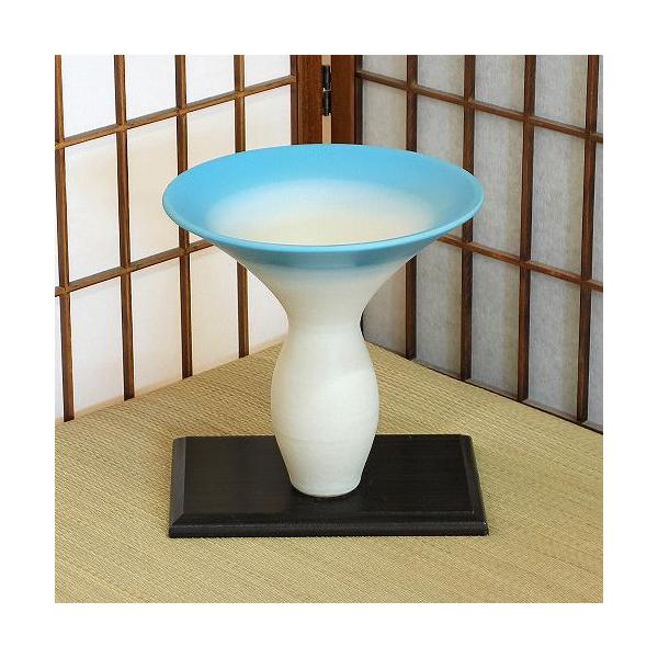 1点物 花器 白釉 スカイブルー 生花 立花 池坊 生け花 数量限定 和風