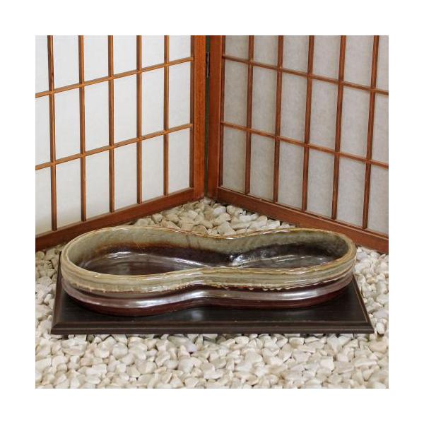 限定物 水盤 天目 瓢箪型 15号 花器 池坊 生け花 数量限定 和風 洋風 華道 陶器 フラワーベース 生花 立花 花瓶 信楽焼き 焼き物 華道 あすつく(24-123)