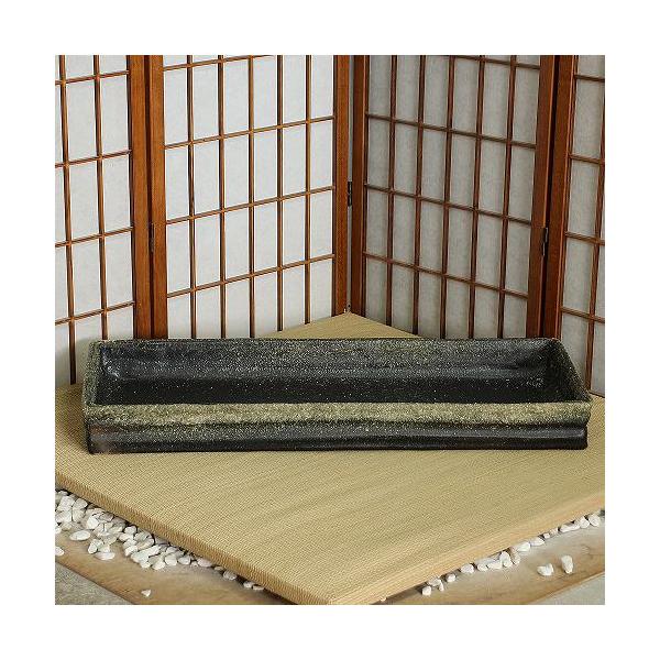 1点物 水盤 茶 ぼかし 袖師 長角 25号 花器 池坊 生け花 数量限定 和風