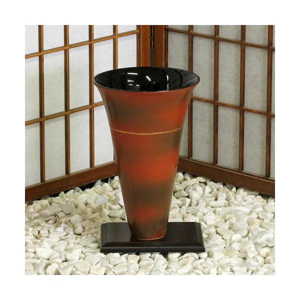 信楽焼 花器 茶 ぼかし 金線 立花 陶器 花瓶 生け花 和風 華道 池坊