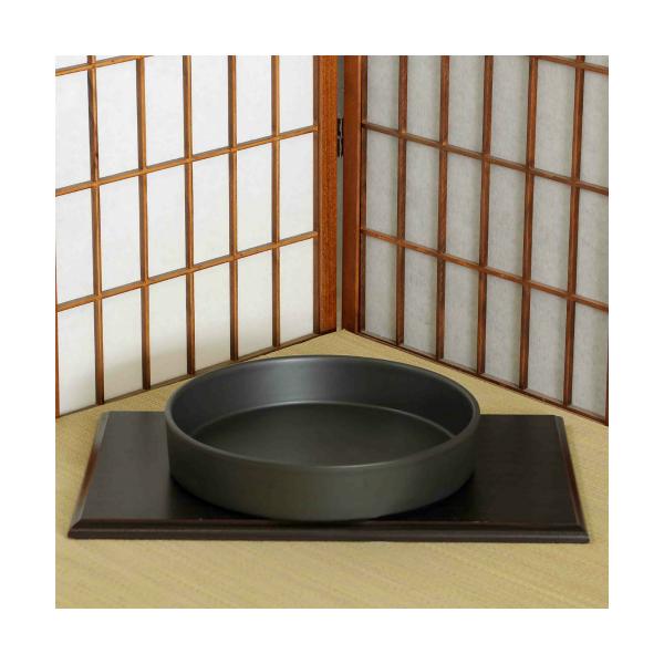 【スペック】水盤：Φ30.5×高さ6(cm) 信楽焼・国産【備考】花台等は付きません。華道用品にて販売しております。箱入りでお届けします。池坊・嵯峨御流など、華道、生花用としてお使い頂けるおしゃれな生け花の花器です。盆栽やオブジェに、お庭で...