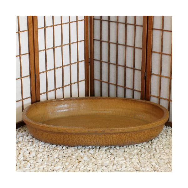 【スペック】水盤  25号：幅75×奥行49.5×高さ12(cm) 信楽焼・国産【備考】花台等は付きません。華道用品にて販売しております。サイズが大きいため専用箱では無く、緩衝材、数重枚段ボールに巻いてお届けします。池坊・嵯峨御流など、華道...