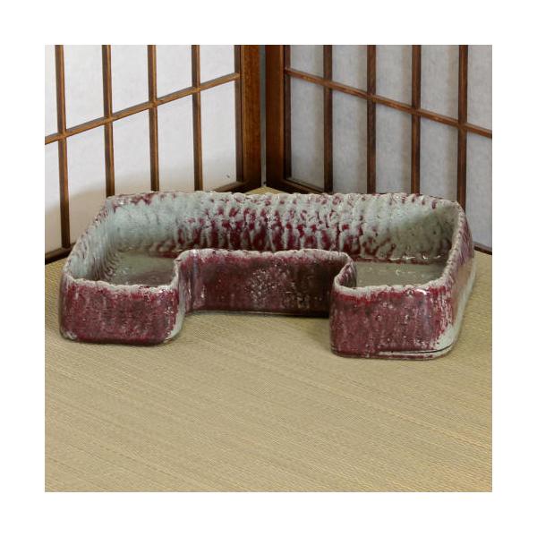 【スペック】水盤  12号：幅37×奥行25×高さ7.5(cm) 信楽焼・国産【備考】花台等は付きません。華道用品にて販売しております。箱入りでお届けします。池坊・嵯峨御流など、華道、生花用としてお使い頂けるおしゃれな生け花の花器です。盆栽...