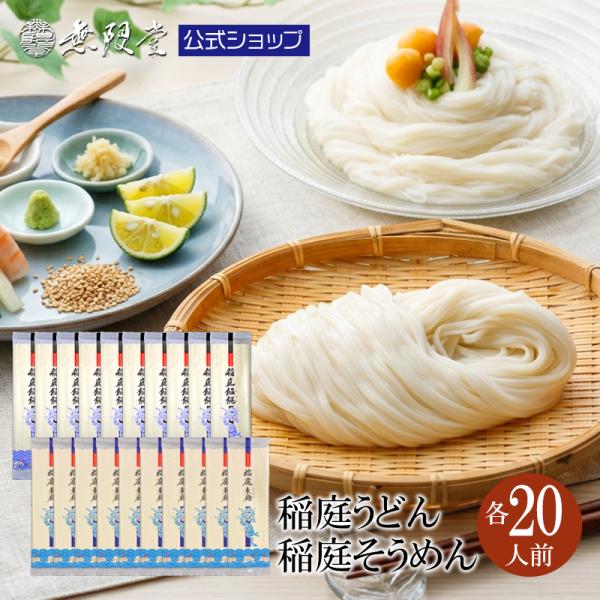 無限堂 稲庭うどん＆稲庭そうめん ご自宅用(各20人前) 送料無料