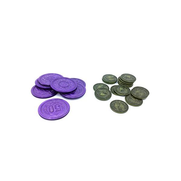$ 2緑とドル50パープルメタルコインPromos For Scythe theボードゲーム