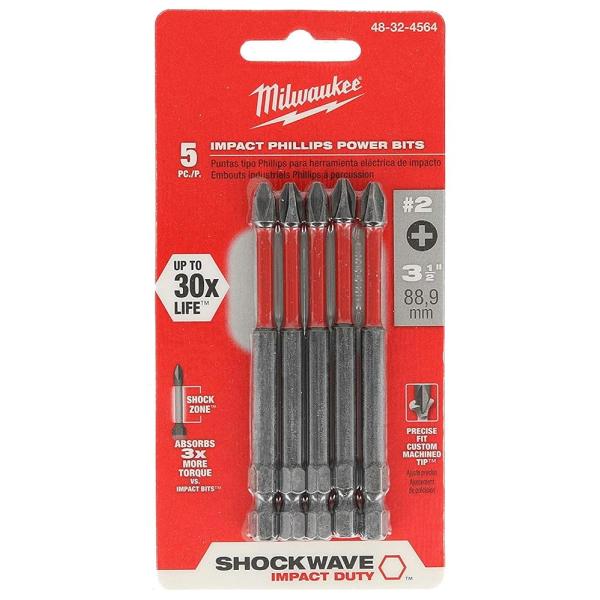 Milwaukee Electricツール48-32-4564 Shockwave 3 - 1 / 2電源ビットフィリップス# 2 by Milwaukee電動ツール