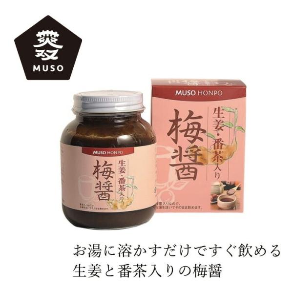 他サイト： 梅醤 ムソー 無双本舗 生姜・番茶入り梅醤 250g 購入金額別特典あり 正規品 国内産 化学調味料不使用 無添加 ナチュラル 天然 遺伝子組み換え原料不使用 お茶 …の商品画像