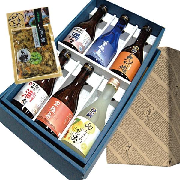 三ッ星焼酎入 長崎いも・むぎ焼酎小瓶ミニボトル飲み比べ 6本300ml 軍艦島芋・ 軍艦島麦・満々芋・満々麦・九州魂麦 ゆうこうのお酒 今だけしっぽく漬け1袋付