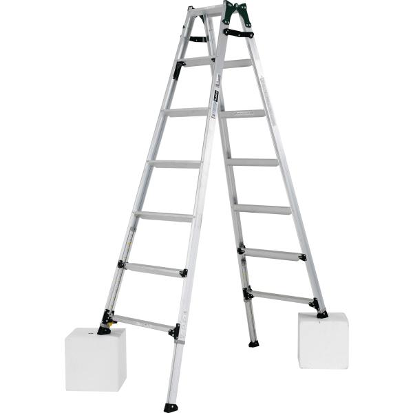 ALINCO 7尺伸縮脚付踏ざん幅広 はしご兼用脚立PRT-210FX L