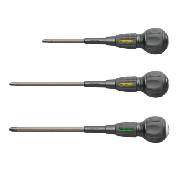 ANEX (アネックス) ビスブレーカードライバー ワニドラ 電工仕様 No.7765 +2×100 / +2×150 / +3×150 3本セット 絶縁体座金 兼古製作所