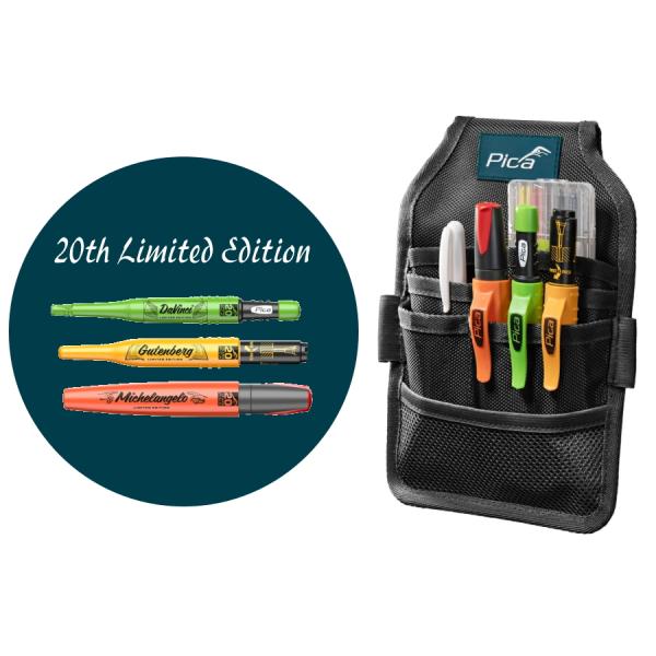 【数量限定】限定ホルダーキャッププリント付き20周年記念エディション今回のアニバーサリー限定版では、“古の巨匠たち”からインスピレーションを得ました。Pica Dry、Pica Ink、Pica Visor、Permanentの3製品が、唯...