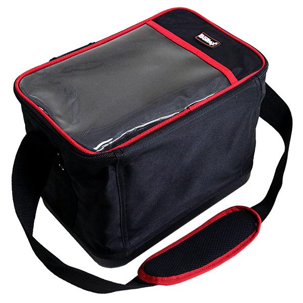 防水加工、透明ポケット、肩当パット、強化底仕様荷重：30kg以下サイズ：W300×H200×T200mm