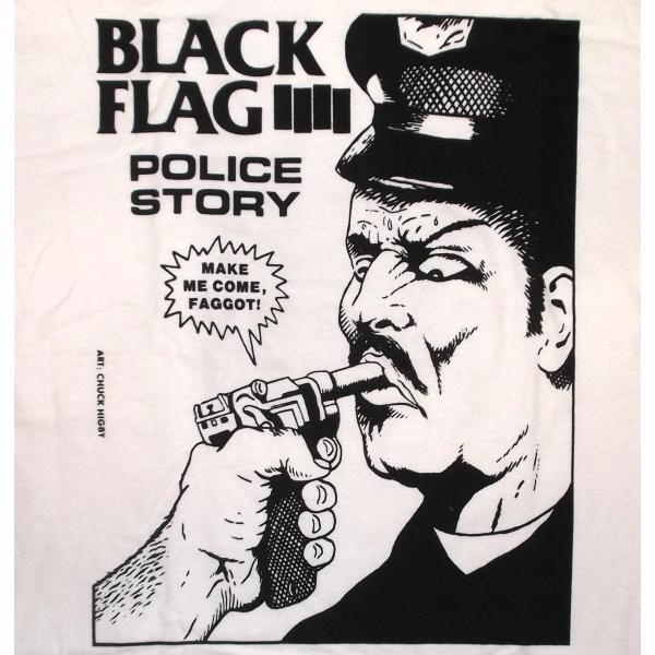 ブラック フラッグ Tシャツ Black Flag Police Story 白 正規品 ロックTシャツ関連
