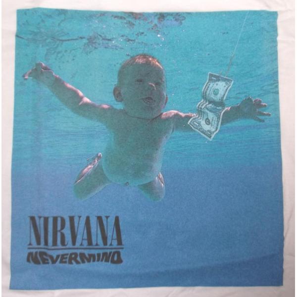 NIRVANA/ニルヴァーナ　NEVER MIND 長袖　白　バンドTシャツ mumbles_sht001910wh