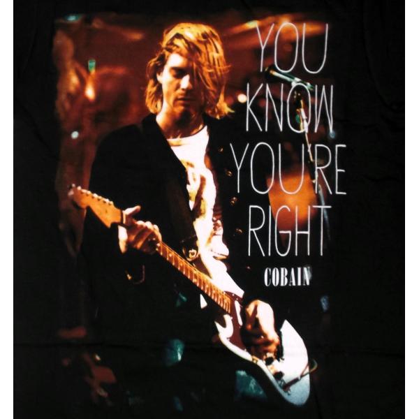 カート コバーン Tシャツ Kurt Cobain You Know You're Right カート コバーン Tシャツ Kurt Cobain You Know You're Right