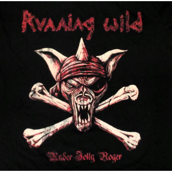 ランニング ワイルド Tシャツ RUNNING WILD UNDER JOLLY ROGER (CROSSBONES) 黒 正規品 ロックTシャツ Rvaaiag wild