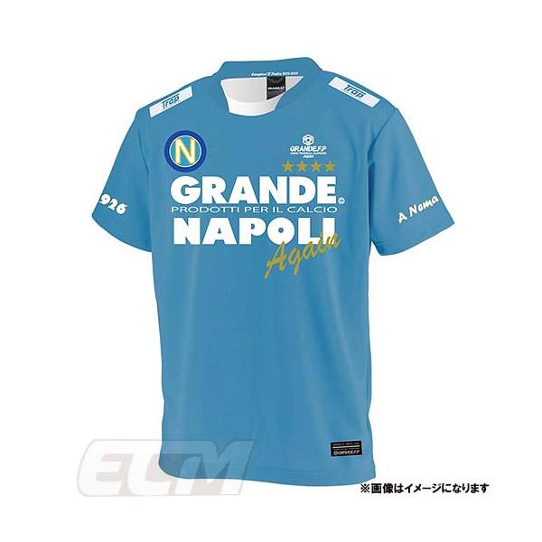 SALE20％OFF【GFP03】 GRANDE FP 別注 ナポリ 24-25 "CAMPIONI D'ITALIA #4" 優勝記念プラTシャツ スカイ【グランデ/サッカー/セリエA/サポーター/NAPOLI/マラド