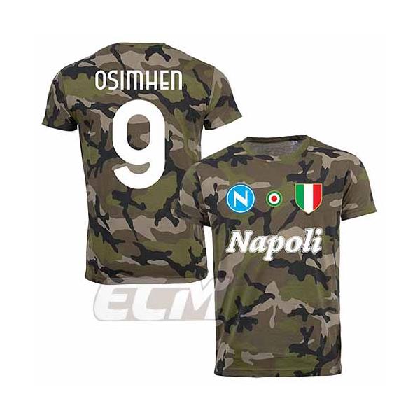 【予約RET06】RE-TAKE ナポリ Team Ｔシャツ 9番 オシムヘン カモグリーン【サッカー/Napoli/Osimhen/セリエＡ】ネコポス対応可能