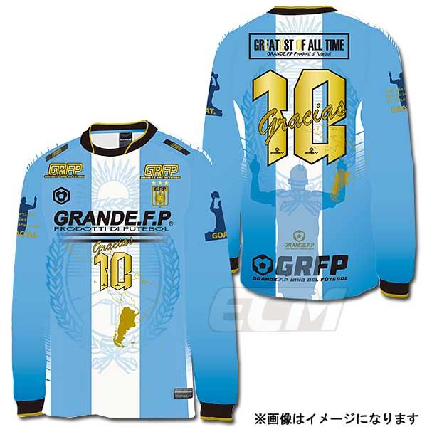 GFPH26110【予約GFP26】GRANDE FP "Gracias" アルゼンチン代表バージョン 長袖プラシャツ スカイ【グランデ/サッカー/argentina/サポーター/トレーニング】