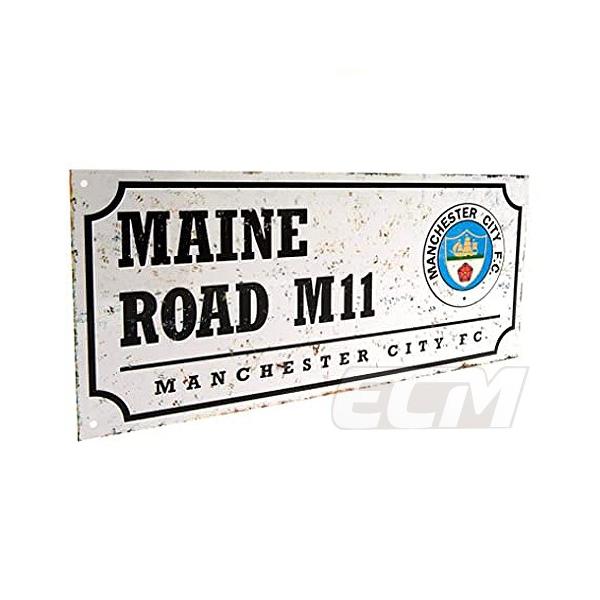 【ECM25】【国内未発売】マンチェスターシティ レトロ ストリートサイン"MAINE ROAD"【プレミアリーグManchester City/アグエロ/サッカー/インテリア/ハーランド