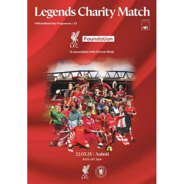 【予約PRO11】【国内未発売】リバプールFC vs チェルシー レジェンドマッチ 2025 プログラム【サッカー/LiverpoolChelsea/ハッセルバインク/ジェラード/プレミア