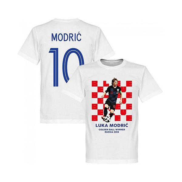 【モドリッチ白】RE-TAKE クロアチア代表 "Modric 10 Golden Ball" ホワイト モドリッチＴシャツネコポス対応可能 RET01