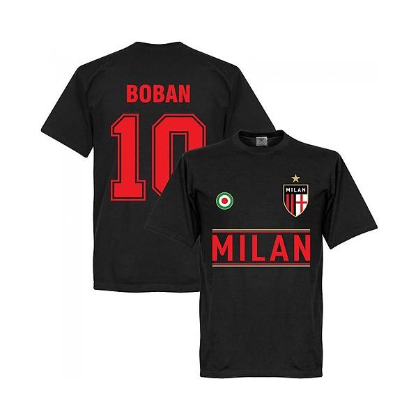 予約RET06】ブラックB10RE-TAKE ACミラン Team Tシャツ 10番 ボバン