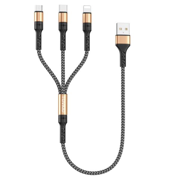RAVIAD 3in1 充電ケーブル 短い 0.5M USB ケーブル 3A 急速充電 3イン1 充電コード USB Type C ケーブル