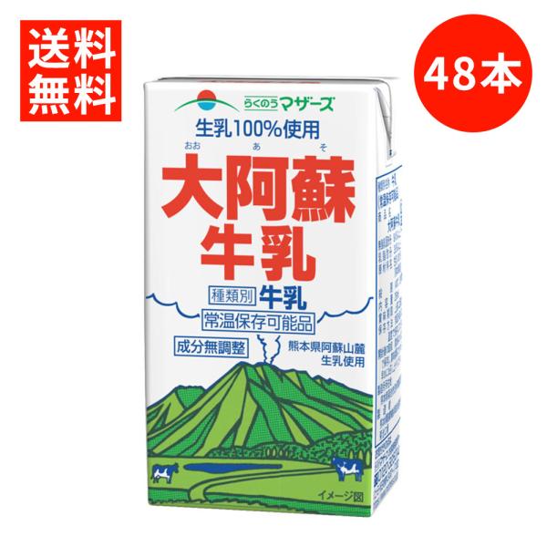 らくのうマザーズ 大阿蘇牛乳 250ml ×48本（2ケース） 送料無料 常温牛乳 常温保存 ロングライフ牛乳