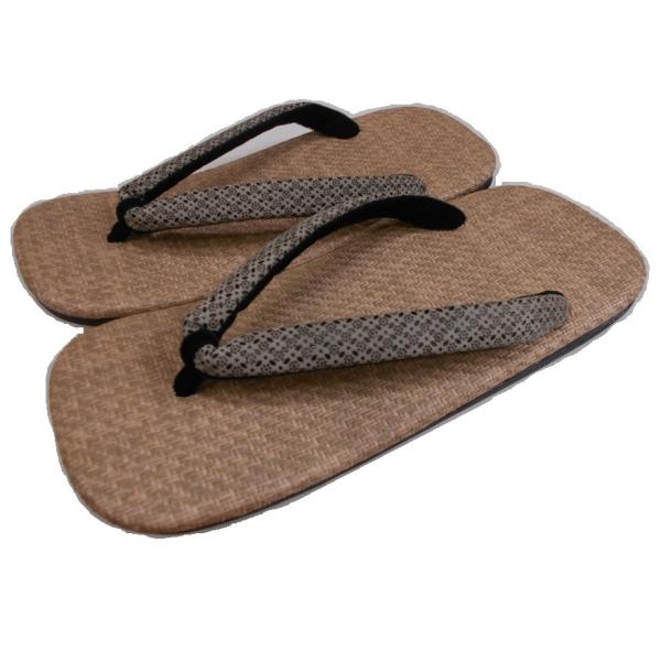 ★素足に好感触・天然パナマ表の雪駄〜印伝花緒です。☆汗を吸い取りますのでさらりと涼しげ、気持ち良さが味わえます。★底には丈夫な牛革を使用しています。ライト底のものより数段しっかりしており、丈夫で長持ちします。★鼻緒は印伝の鼻緒を挿げました。...