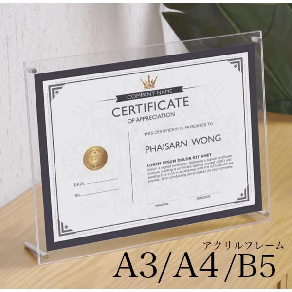 額縁 賞状入れ A3 A4 B5 アクリルフォトフレーム UVカット 透明