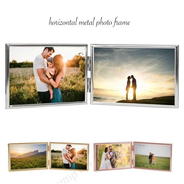 2面フォトフレーム シルバー 15×20cm ガラス&メタル 写真立て 2面フォトフレーム シルバー 15×20cm ガラス&メタル 写真立て