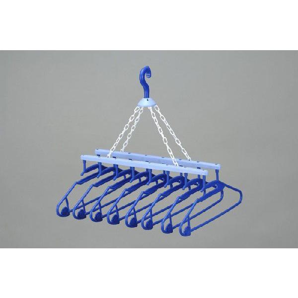 下村企販 エアリーハンガー8連 ネイビーブルー 30128 洗濯物干し