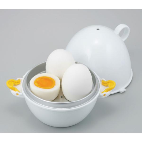 　【ここがポイント！】●電子レンジで簡単にゆで卵が作れます。●ガスに比べて短時間で均一にゆでることができます。●半熟から固ゆでまで、お好みで調整可能。●安心の日本製。【商品仕様】サイズ：（約）120ｍｍ×120ｍｍ×140ｍｍ材　質：本体・...