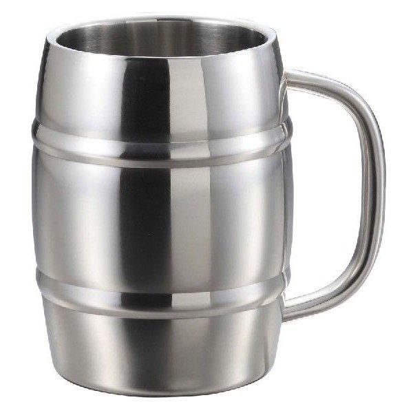 他サイト： キャプテンスタッグ　ダブルステン 樽型メガジョッキ1.0L　UH-2001の商品画像