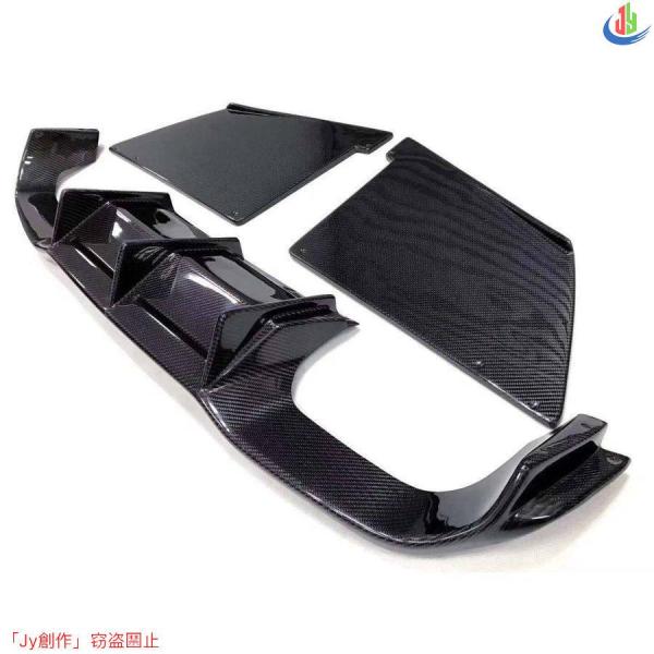 優品√BMW F87 M2 2016-2020 カーボンファイバー リアバンパー ディフューザー リップガードプレート クーペ 2ドア 3PCS