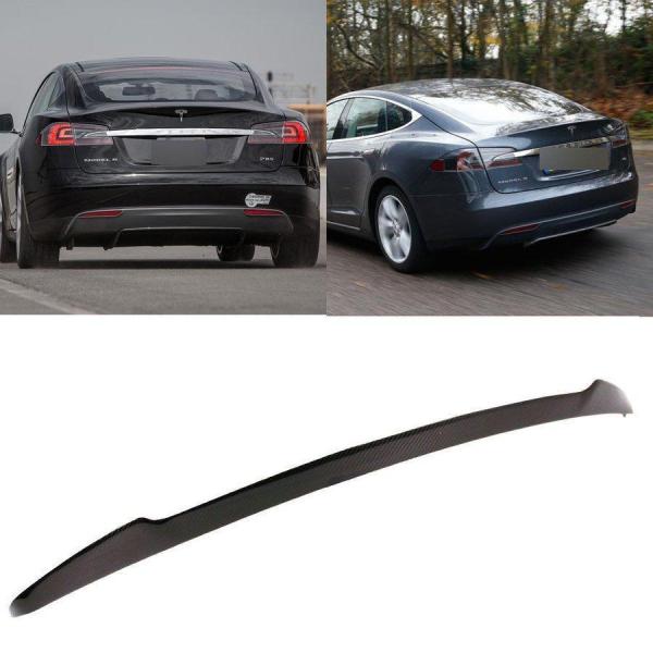 人気アイテムTesla Model S テスラ カーボン リアトランクスポイラー 2012-2016 Vタイプ モデルS 70/ 70D/ 85/ 85D/ P85D