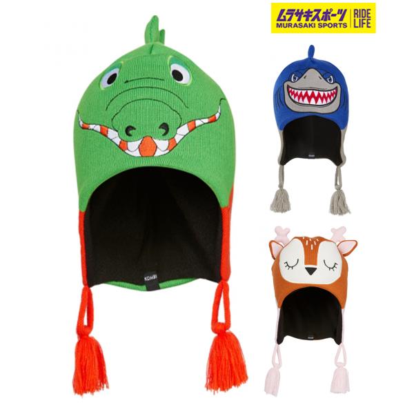 【KOMBI】コンビ スノーボード ビーニー キッズ家に小動物愛好家がいますか？楽しい色とかわいい動物のパターンが豊富に揃っているので、お子様は新しい冬のトークにきっと大喜びするはずです。このイヤーフラップ付き冬用帽子は、4 方向に伸縮する...
