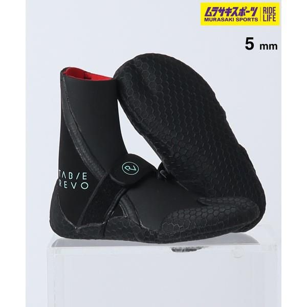 【TABIE REVO】タビーレボのウィンターブーツ。真冬のサーフィンに対応する、高い保温性を備えたTABIE REVO サーフブーツ 5mmモデル。足袋構造による優れたボードフィールはそのままに、5mm厚ネオプレーンが冷えやすい足元をしっ...