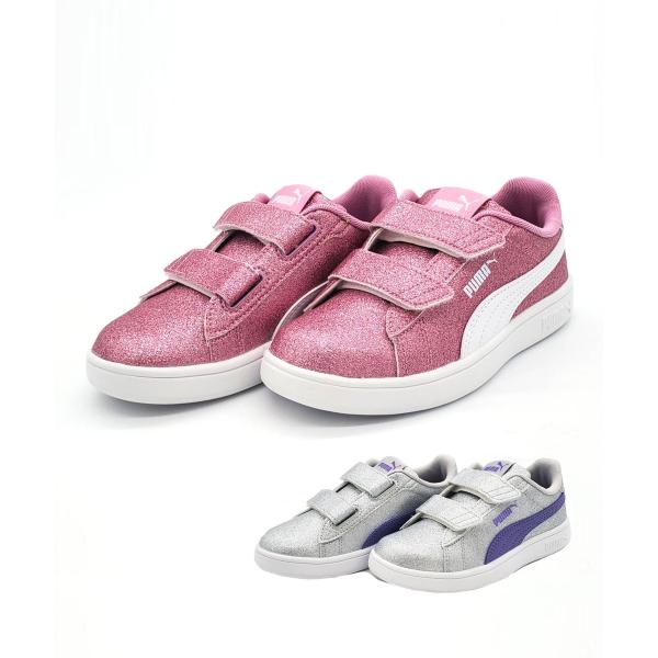 PUMA プーマ スニーカー キッズ キラキラ スマッシュ 3.0 グリッツグラム V PS 17.0〜21.0cm 394686