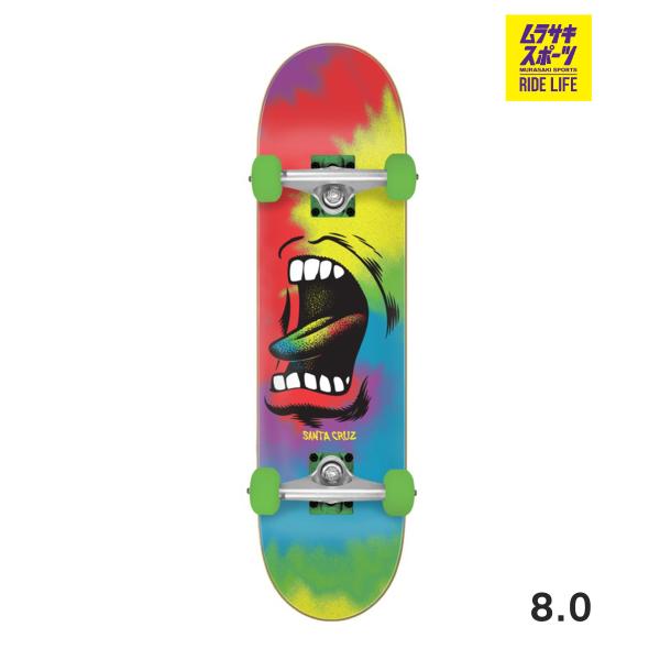 SANTA CRUZ サンタクルーズ スケートボード コンプリート 8.0inch BIG MOUTH TIEDYE ムラサキスポーツ 初心者 完成品