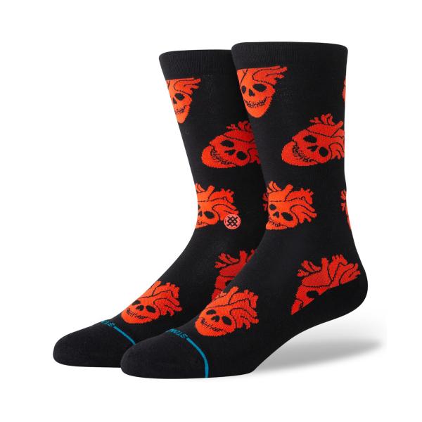 STANCE スタンス ソックス 靴下 STRANGE LOVE コラボモデル FALLIN IN SKULL CREW A545A25FAL#BLK