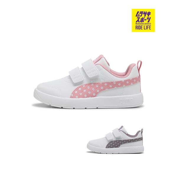PUMA プーマ スニーカー キッズ ジュニア 子供 ベルクロ コートフレックス V3 DOTTY V PS 17.0〜21.0cm 398758