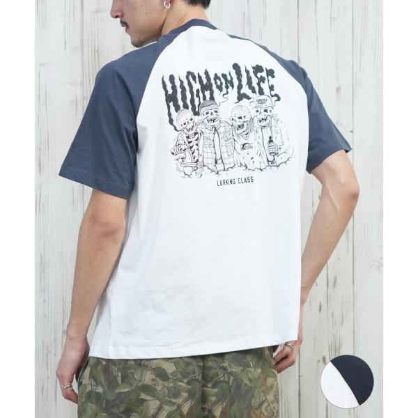LURKING CLASS ラーキングクラス 半袖 Tシャツ メンズ ラグランスリーブ バックプリント ST25STM11 ムラサキスポーツ限定