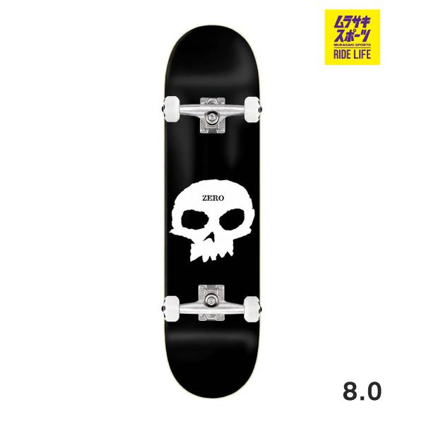 ZERO ゼロ SINGLE SKULL スケートボード コンプリート 8 インチ 初心者 スケボー 完成品 ムラサキスポーツ