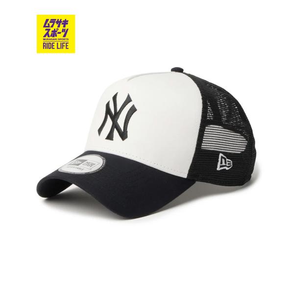 NEW ERA ニューエラ キャップ 9FORTY A-Frame トラッカー Typewriter コットンタイプライター ニューヨーク・ヤンキース オフホワイト ブラック 14744893
