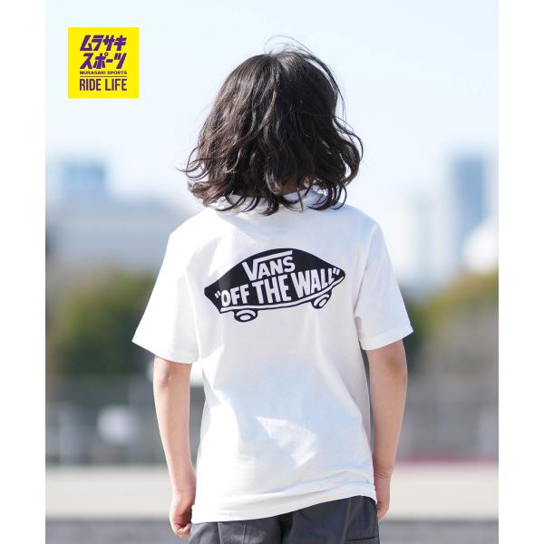 VANS バンズ 半袖 Tシャツ キッズ ジュニア 子供 ロゴ バックプリント DOUBLE STANDARD VN000T30WHT