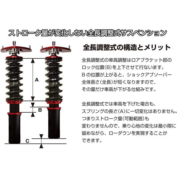E12 E12改 レンチ付 サスペンション ダンパー 車高調 リア 全長 ノート ノートニスモ 車高調 Blitz ブリッツ レンチ付 ダンパー フロント 4本セット ムラshop