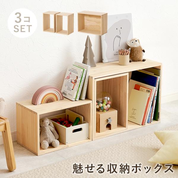 HAGiHARA（萩原） 収納ラック 収納ボックス3点セット おしゃれ 魅せる